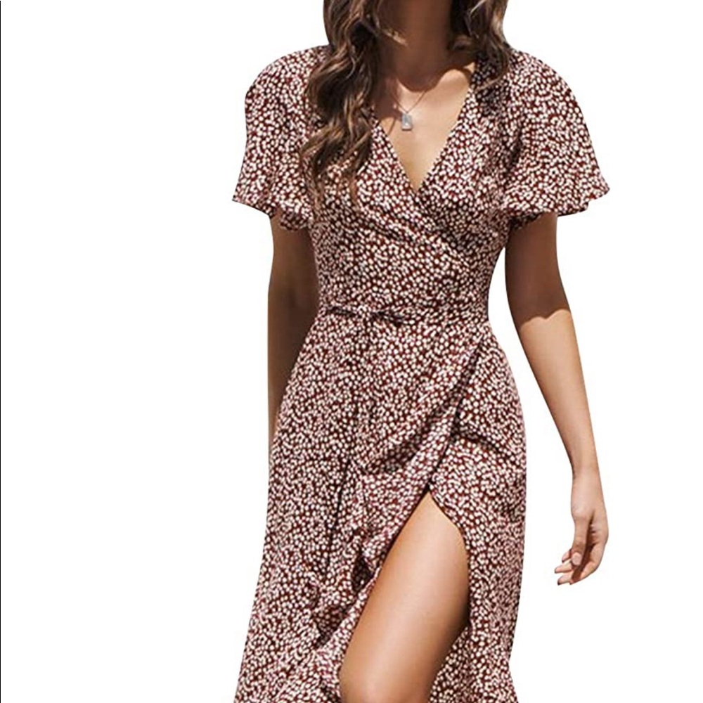 NWT Women’s Chiffon V Neck Wrap Dress